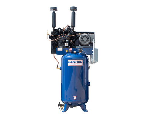 CASTAIR I1018VC2-S 10 HP Industrial Air Compressor, 80-Gallon Vertical Tank, Single Phase