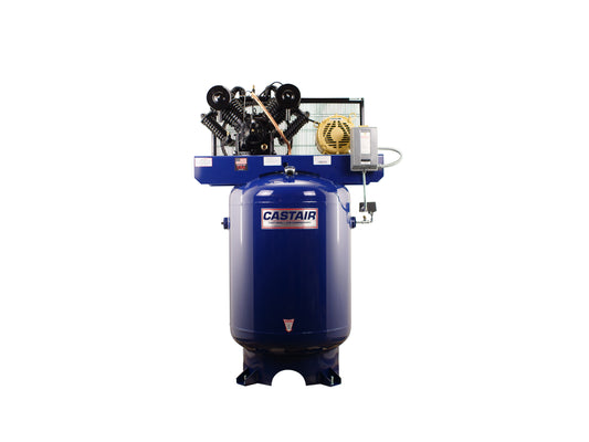 CASTAIR I10312VC2-S 10 HP Industrial Air Compressor, 120-Gallon Vertical Tank, Three Phase