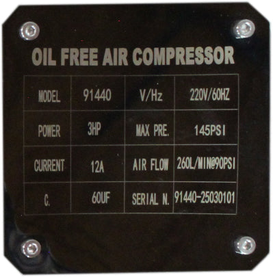 California Air Tools OLF-2800 3.0 HP Oil-Free Motor/Pump – 208/220V, 60Hz, 145 PSI
