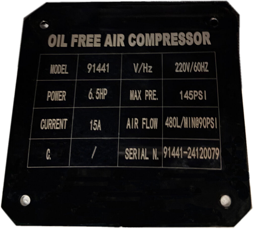 California Air Tools OLF-3500 6.5 HP Oil-Free Motor/Pump – 208/220V, 60Hz, 3-Phase, 145 PSI