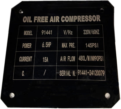 California Air Tools OLF-3500 6.5 HP Oil-Free Motor/Pump – 208/220V, 60Hz, 3-Phase, 145 PSI