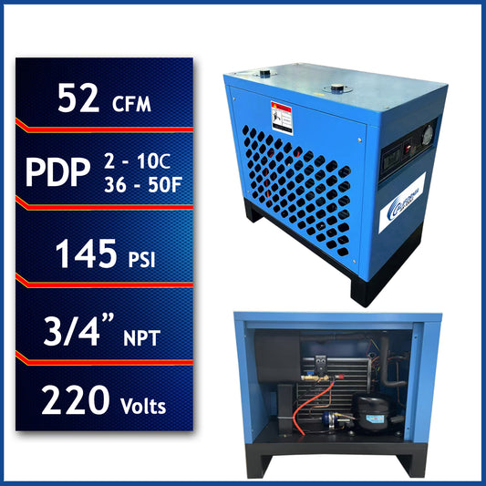 California Air Tools RD-91503 98% High-Efficiency Refrigerated Air Dryer, 52 CFM, 220V