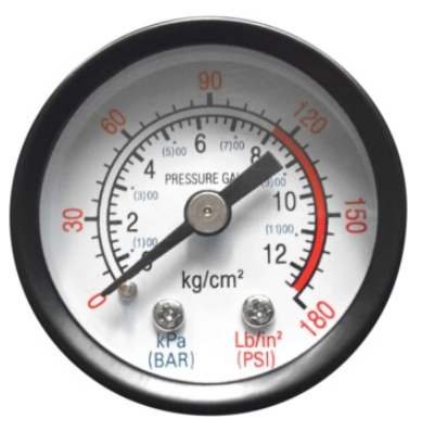 California Air Tools 96005 1.5-Inch Pressure Gauge, 1/8-Inch NPT, 0–180 PSI