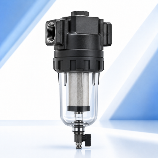 High-Efficiency Inline Compressed Air Filter – 150 PSI, 1" NPT
