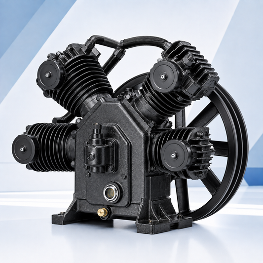 Heavy-Duty Four-Cylinder Air Compressor Pump – 15 HP, Two-Stage, Belt Drive